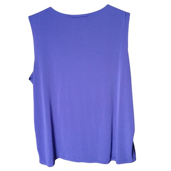 Dark Purple Drapey Ruffle Lightweight Wide Strap Sleeveless Tank Top Women 3x - Picture 2 of 4